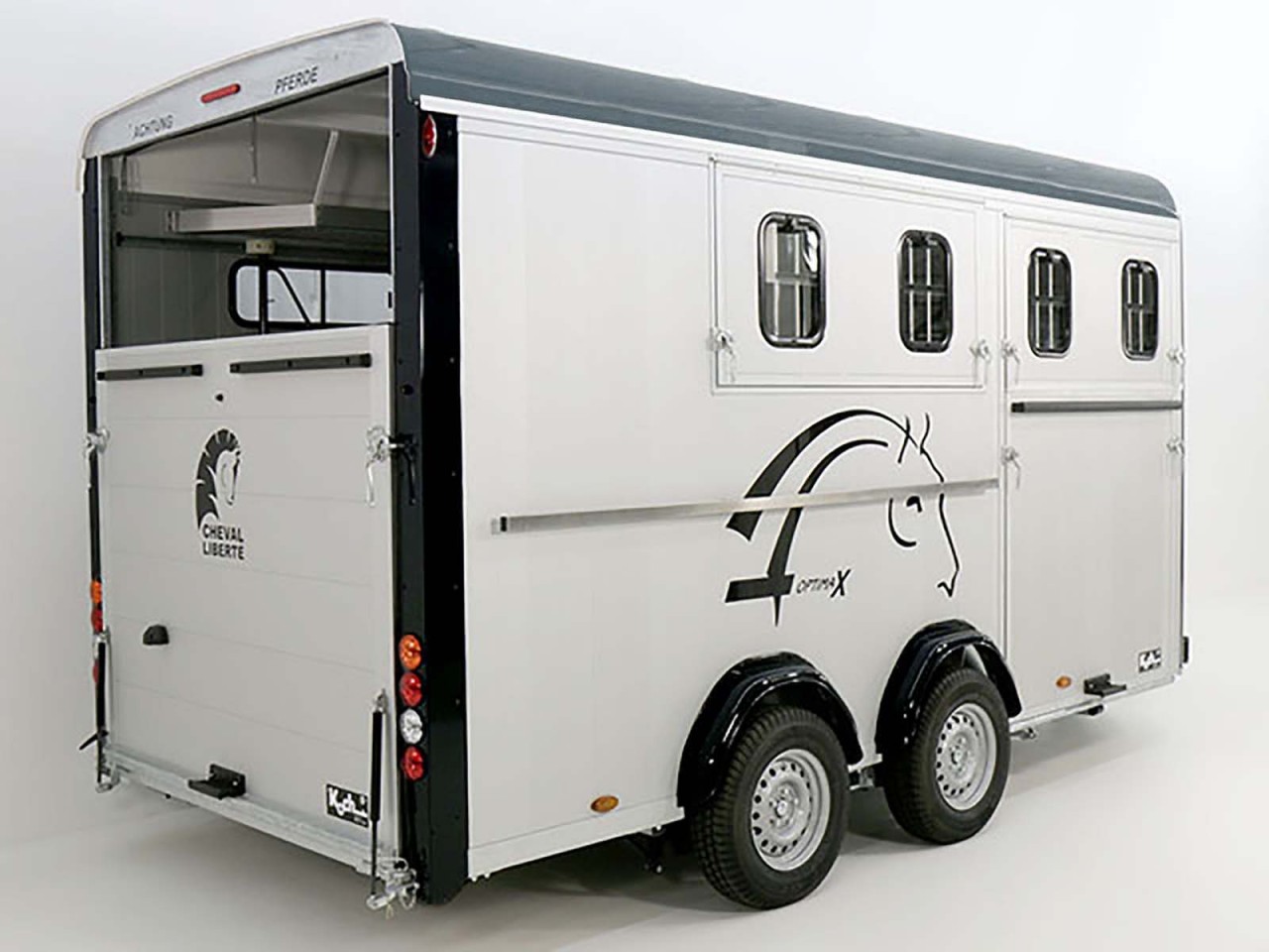 Cheval Liberte Pferdeanhänger Maxi 4|4 Pferde|Pullman-Fahrwerk|100km/h|grau-Neu
