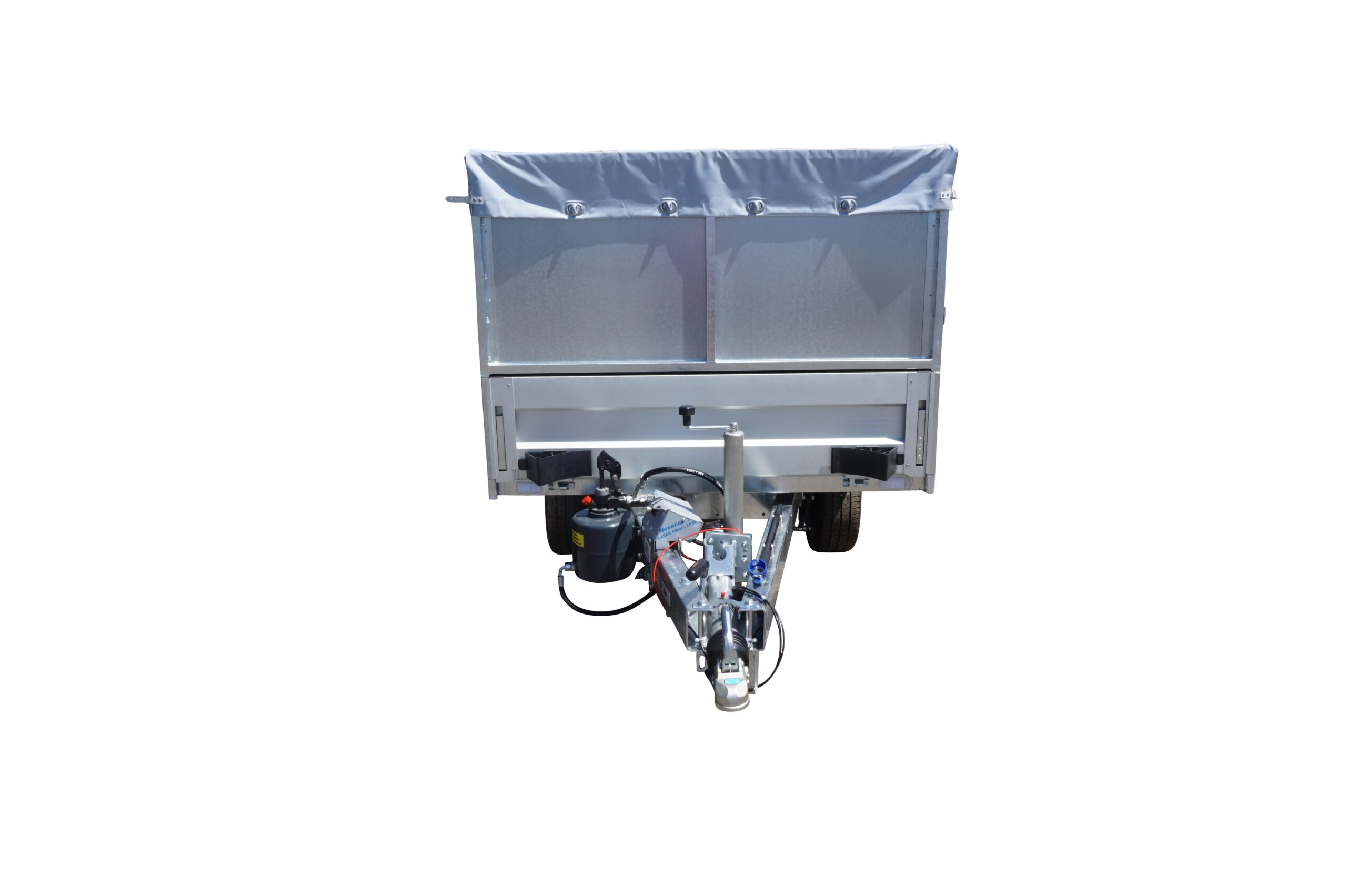PKW Anhänger Heckkipper RWK2515-20H, 2000 kg, Ladefläche 2,54 x 1,47 m - Handhydraulik - mit Aufsatzwänden u. Pla