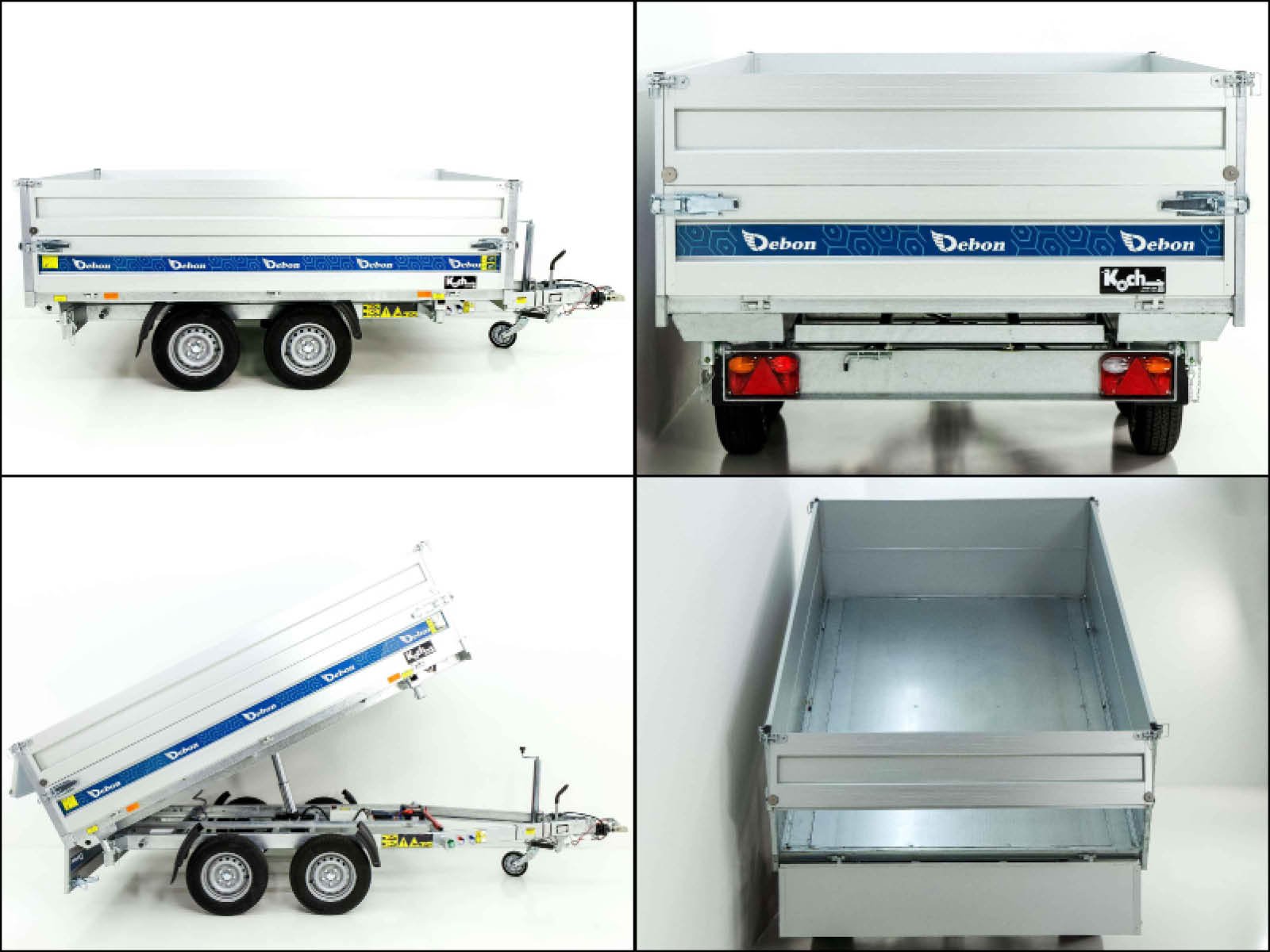 Debon 180x306cm 2,6t Triaxial-Kipper – elektrische Pumpe – neues BWA-Fahrzeug